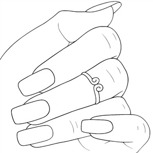 Рисунки раскраски руки с ногтями