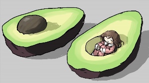 Авокадо аниме рисунок