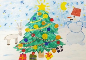 Рисунок на тему новогодняя елка