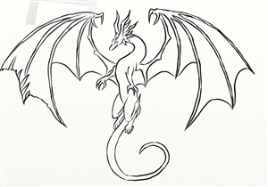 Контурный рисунок дракон