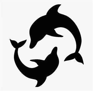 Рисунок контурный дельфин