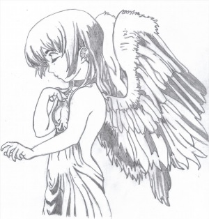 Ангел аниме рисунок