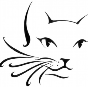 Мордочка кошки контурный рисунок