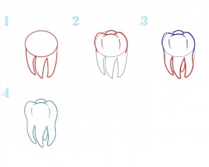 Как нарисовать зубик