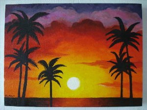Рисунки пальмы гуашью