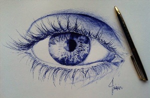 Рисунки ручкой глаза
