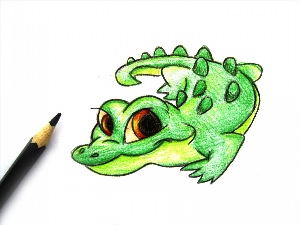 Простой рисунок крокодила