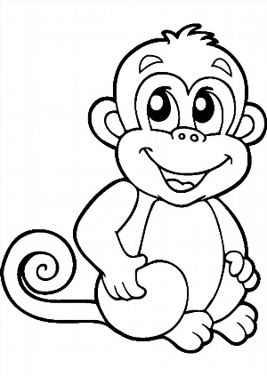 Рисунки раскраски обезьяна
