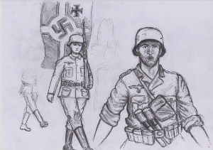 Рисунки солдат ручкой