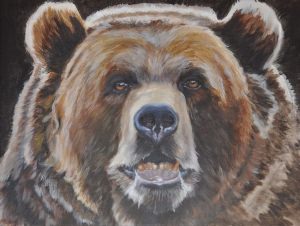 Медведь рисунок красками