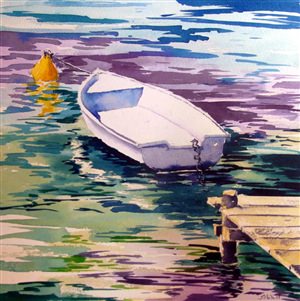 Рисунок лодка гуашь