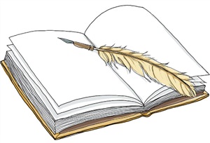 Рисунки книга и ручка