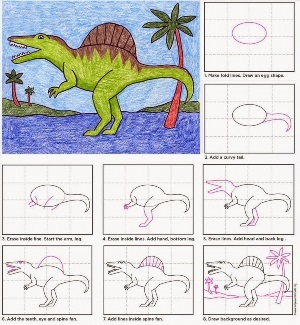 Как нарисовать спинозавра