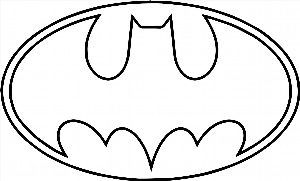 Значок бэтмена контурный рисунок