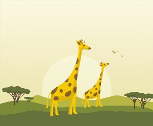 Жираф векторный рисунок