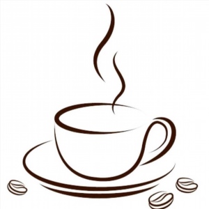Чашка кофе контурный рисунок