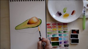 Рисунки фломастерами легкие авокадо