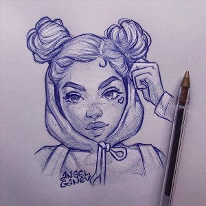 Рисунки ручкой девушки