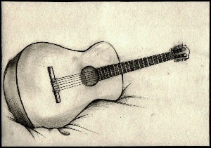Рисунок гитара карандашом