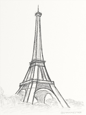 Рисунки карандашом эйфелева башня