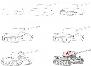 Рисунки карандашом танк