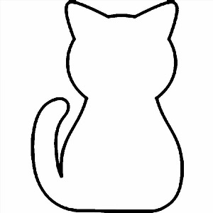 Котик контурный рисунок