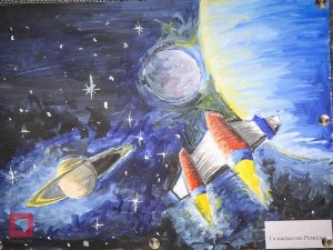 День космонавтики рисунки оригинальные
