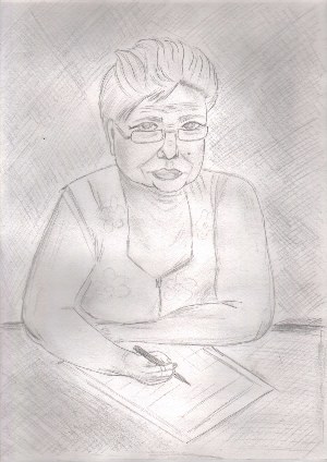 Легкий рисунок бабушке