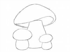 Легкий рисунок грибы