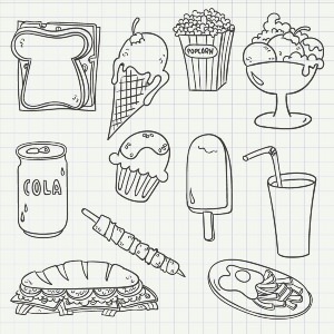 Рисунки еды ручкой