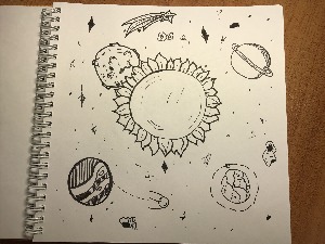 Рисунки космос ручкой