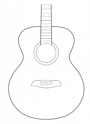 Гитара контурный рисунок