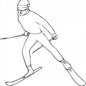 Рисунки раскраски лыжника