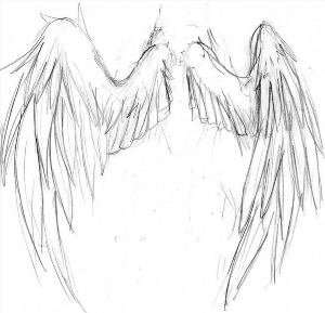 Рисунки карандашом крылья