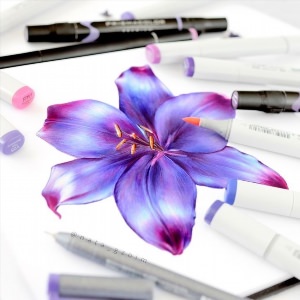 Рисунки фиолетовым фломастером