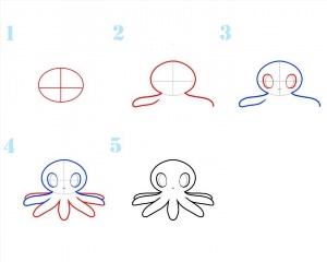 Как нарисовать осьминожку