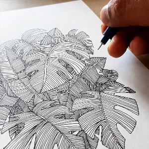Рисунки линейный ручкой