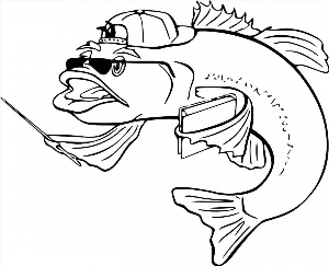 Контурный рисунок рыбалка