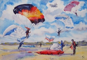Рисунок парашютиста красками