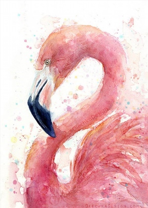 Фламинго арт рисунок