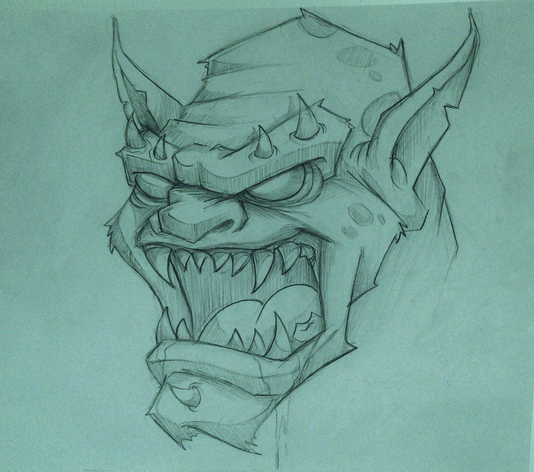 Evil monster drawings