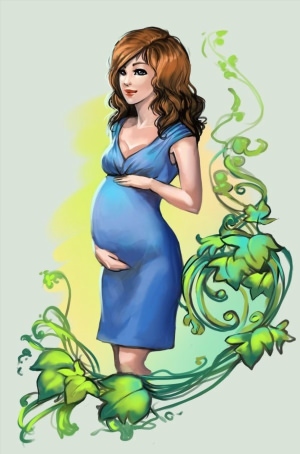 Беременная арт рисунок