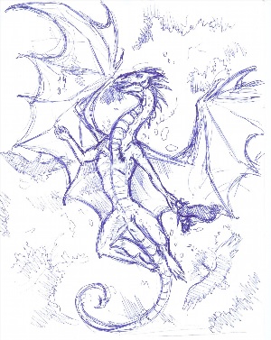 Рисунки ручкой дракон