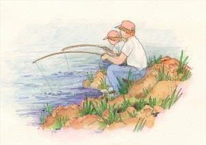 Рыбалка детский рисунок