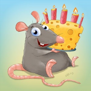 Крыса с днем рождения веселые рисунки