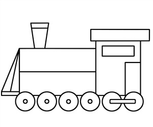 Поезд контурный рисунок