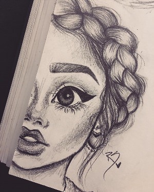 Девушка рисунок карандашом