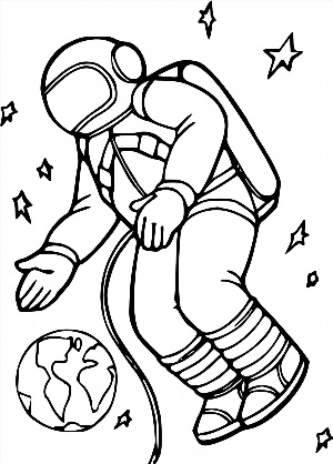Рисунки раскраски космонавт