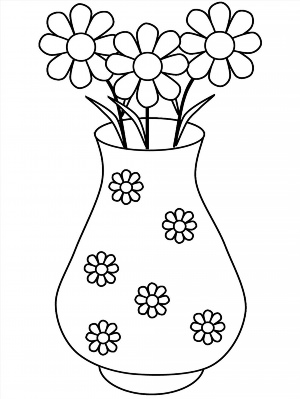 Рисунки раскраски ваза