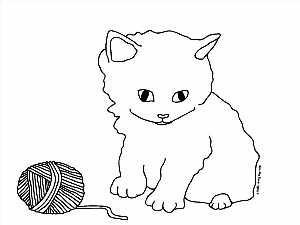 Детский рисунок котенок